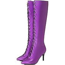 Amazon.co.jp: ロングブーツ レディース 編み上げブーツ ピンヒール